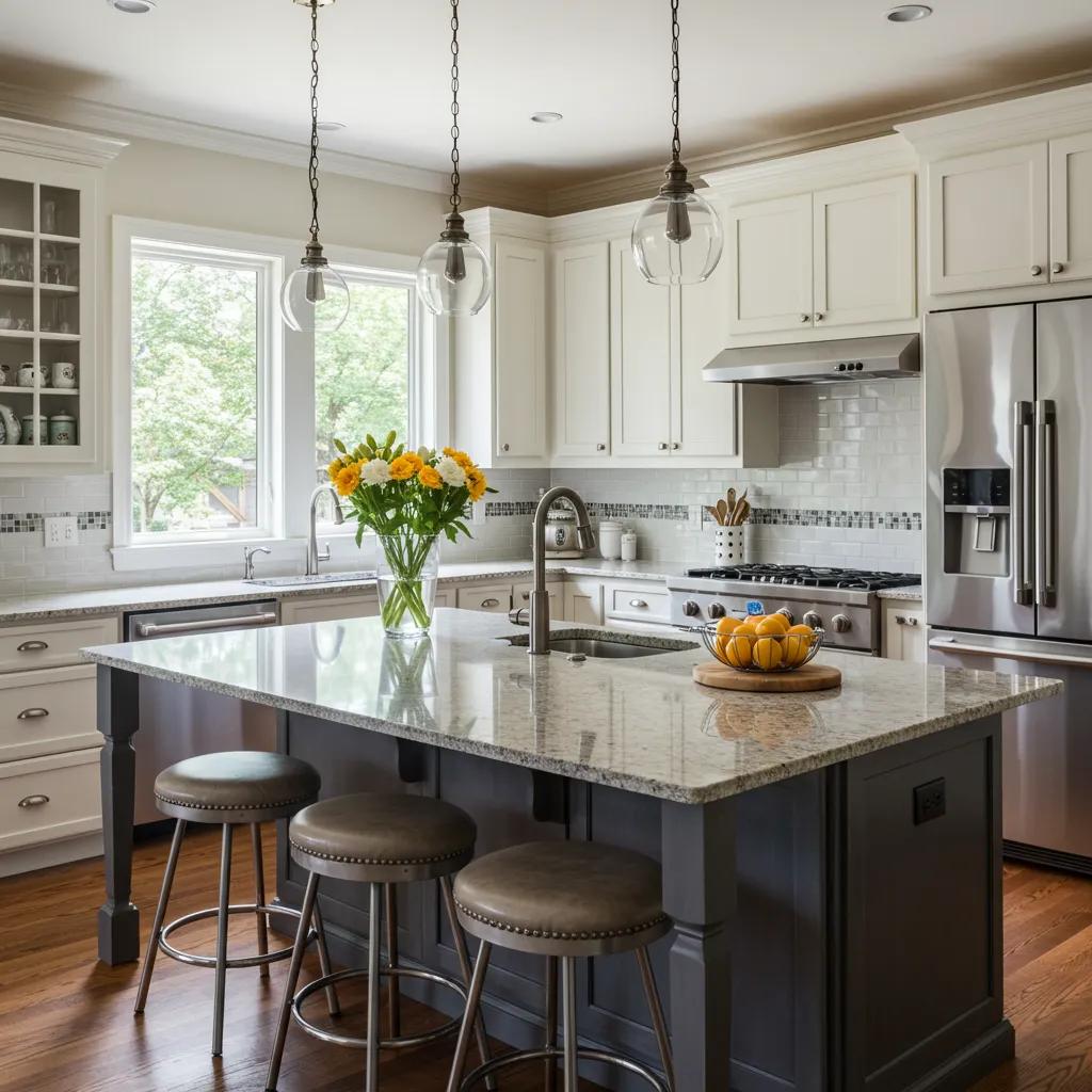 Modern kitchen remodel in Sammamish with elegant design and high-end finishes